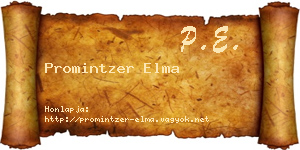 Promintzer Elma névjegykártya